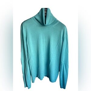 MAX MARA Teal Wool Turtleneck